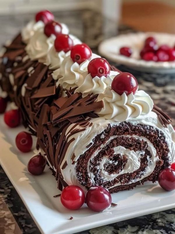 Cake Decorating Tutorial _ Decadent Black Forest Swiss Roll😋👌💯 _ Facebook